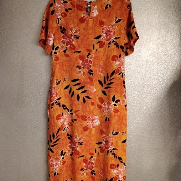 WOMEN'S VINTAGE  LONG FLORAL DRESS SIZE 10 - Picture 3 of 6